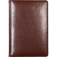 Алфавитная книга А5 "Bravo" 128стр, темно-коричневая, искусственная кожа с поролоном, кремовый блок