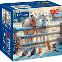 Пазлы 120 эл. "Premium. Снежное утро" 15х15см 120ПЗ5_35204/093233