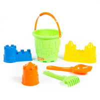 Набор д/песка №524 (ведро-замок большое, лопатка №5, грабельки №5, 3 формочки) 51776