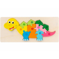 Пазл-сортер "Динозавр" 30х13см объемный, дерево, 12 видов 11401-24