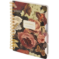 Записная книжка А5 120л "Art journal. Lush Bouquet" линия/точка, на спирали,с разделителями 3-567/15