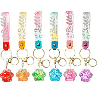 Брелок Лапка 3,5х3,5см с карабином, пластик/металл 6 цветов М-2426