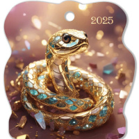 Магнит Змея и бриллианты 6,5х6,8см магнитный винил 8755