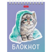 Блокнот А6 40л "Котики бывают разными" клетка, на спирали УФ-лак 6 дизайнов 080474
