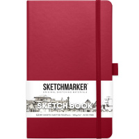 Скетчбук 13х21см 80л 140г/м2 маджента, на резинке, твердая обложка "Sketchmarker" 2314903SM