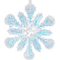 Ёлочное украшение "Снежинка" 11х10см, акрил, прозрачное с блестками Y9854-24