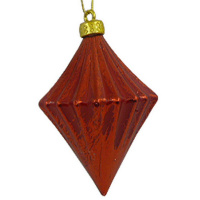 Ёлочное украшение "Сосулька" 10см с узором, красная Y6631-18