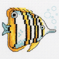 Набор для вышивания "Рыба-бабочка" 10х8,5см (канва, нитки, игла, схема) 8-459