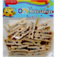 Прищепки 25мм цвет дерево 30 шт/уп. Y10867-24