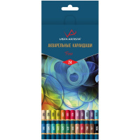 Карандаши акварельные 24 цвета "Fine" круглые, картон VFWP-24 Карандаши акварельные 24 цвета "Fine" круглые, картон VFWP-24
