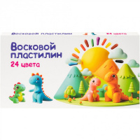 Пластилин 24 цвета 360гр. восковой, со стеком, картон DMR24