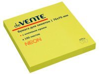 Клейкая бумага 75х75мм 100л неоновая зеленая для заметок 2010330