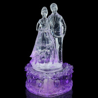 Сувенир "Молодожены" 12см светящийся, пластик Y049-12