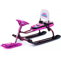 Снегокат "Тимка Спорт 4. Слалом" 290мм, со спинкой, розовый/чёрный ТС4-1/SL