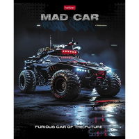 Тетрадь А5 48л клетка "Mad car" на скобе, пластиковая обложка, 5 дизайнов 089963