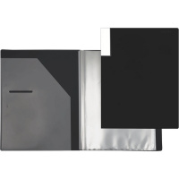 Папка 20 вкладышей А3 пластик 0,50мм внутренний карман, черная, фактура "песок" 3101311