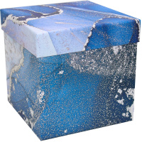Коробка подарочная "Бело-голубая" 18,5х18,5х19см картон M5-58