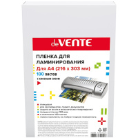 Пленка для ламинирования A4 100мкм 100 листов в упаковке, с клейким слоем 4122313