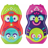 Точилка 1 отв. "Loopy Fancy" с контейнером и ластиком, пластик, 2 цвета 049131