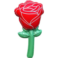 Шар воздушный 43см(17") на палочке "Мини. Роза" с клапаном, фольга 24777