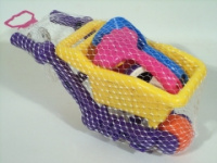 Набор д/песка (тачка, лейка, грабли-ситечко, совок, 2 формочки) 1030588/KZ-6221