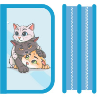 Пенал "Три котика" 19x12х5см, прямоугольный, двухстворчатый, с откидной планкой ПО-05