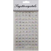 Наклейки Стразы "Квадратные кристаллы" 20х10см, размер 1шт 1х1см  ZS2448