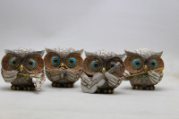 Сувенир "Сова-музыкант" 10х9см полистоун, 4 вида Y10369-24