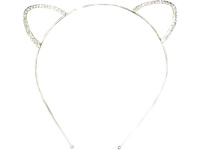 Ободок Кошка со стразами, металл Y6568-18