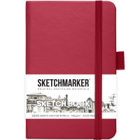 Скетчбук 9х14см 80л 140г/м2 маджента, на резинке, твердая обложка "Sketchmarker" 2314901SM