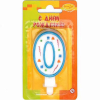 Свеча д/торта "Голубое конфетти" 0, 7см 107553