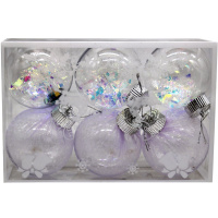 Набор шаров 80мм 6шт прозрачный радужный Y9915-24