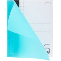 Тетрадь А5 96л клетка "Progressive. Биюзовая" на скобе, пластиковая обложка 96Т5В1/088807