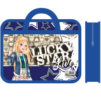 Папка с ручками 33,5x26см "Lucky star" пластик ПМ-А4-25