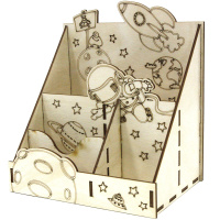 Заготовка для декор. "Подставка канцелярская. Космос" 17х11,5х19см 5 отделений, фанера 3мм 910016