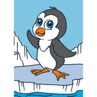 Картина из песка "Пингвин на льдине" №39 16,5x23см (карта-основа, образец, песок, палочка) SPT-01