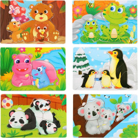 Пазл-мозаика 22х15см 10 видов, дерево Y7735-18