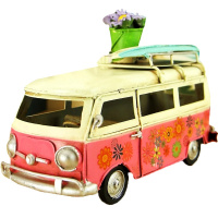 Декоративное изделие "Фольксваген Транспортер Flower Power" 17х7х11см розовый, металл RD-2404-S-2360