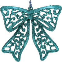 Набор ёлочных украшений 3шт "Бантик" 9,5см 6 цветов пластик Y3769-16