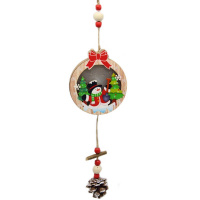 Украшение подвесное Шар 30х10см светящееся, дерево 6 видов LG-036