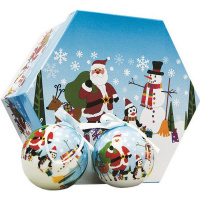 Шар 75мм "Снеговик" голубой Y5070-17