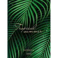 Бизнес-блокнот А6 80л "Тропическое лето" клетка 7БЦ 3D фольга матовая ламинация 80ББ6лофВ1_23836