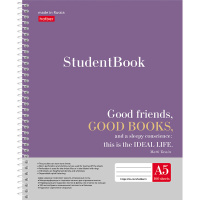 Тетрадь А5 100л "Цитаты" клетка на спирали обложка с карманом УФ-лак 100Ткм5В1сп_19909/060064