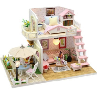 Конструктор "Румбокс. Кукольный домик" 19х15х13см, 2 этажа (пластик, дерево, свет) M033