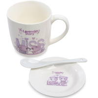 Набор чайный "Чайная пара. Звери" с ложкой, керамика, 4 вида Y8216-19