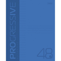 Тетрадь А5 48л линия "Progressive. Синяя" на скобе, пластиковая обложка 48Т5В2/080173