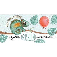 Конверт для денег "Деньрожденный подарок!" 168х84мм 41.026.00