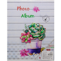 Фотоальбом 100 фото 10*15см "Кактус" 2 вида АФ-8554