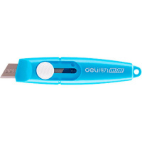 Нож канцелярский 9мм с фиксатором лезвия, ассорти E2020