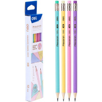 Карандаш чернографитный "Macaron" HB, с ластиком, шестигранный, корпус ассорти EC025-HB Карандаш чернографитный "Macaron" HB, с ластиком, шестигранный, корпус ассорти EC025-HB